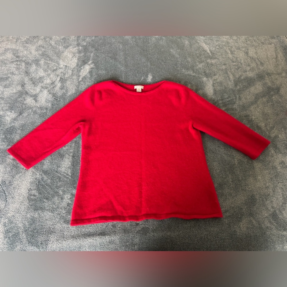 Investments Fine 100% Cashmere Women's  Red Soft Sweater Size M Classic Office